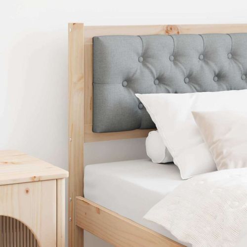 Облегалка за глава Кафяв и светло сив 90 cm Борово дърво масив