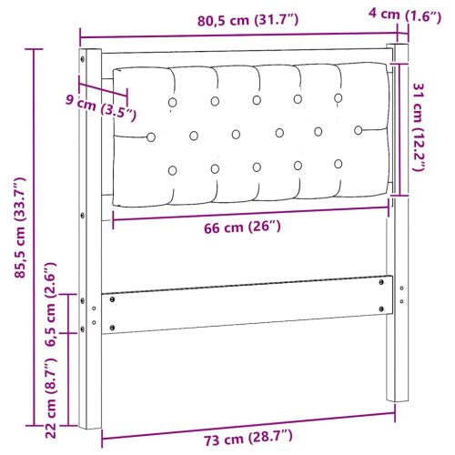 Облегалка за глава Кафяв и светло сив 75 cm Борово дърво масив