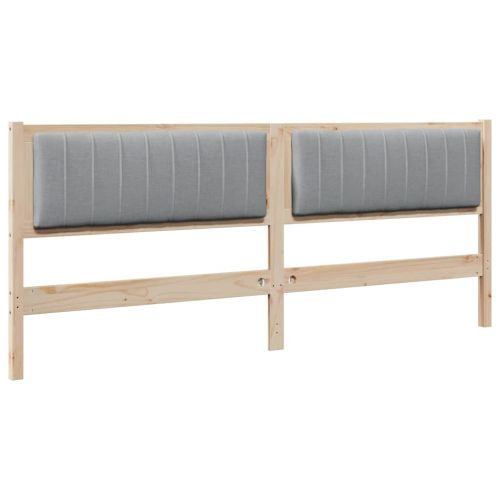 Тапицирана табла с таблото Кафяво 200 cm Солидно борово дърво