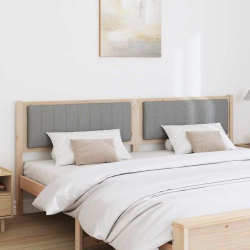 Тапицирана табла с таблото Кафяво 200 cm Солидно борово дърво