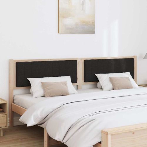 Тапицирана табла с таблото Кафяво 200 cm Солидно борово дърво