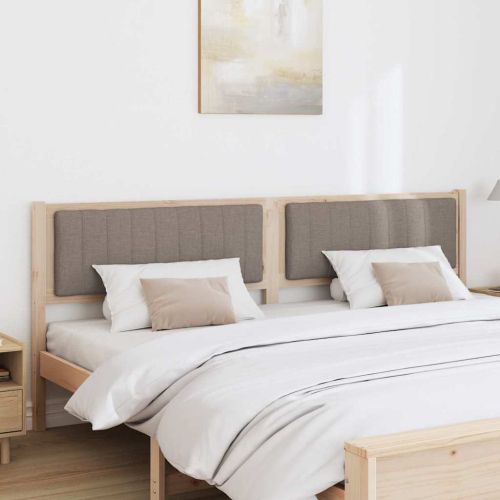 Тапицирана табла с таблото Кафяво 200 cm Солидно борово дърво