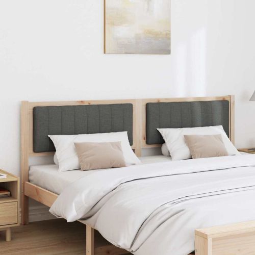 Тапицирана табла с таблото Кафяво 180 cm Солидно борово дърво