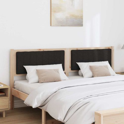 Тапицирана табла с таблото Кафяво 180 cm Солидно борово дърво