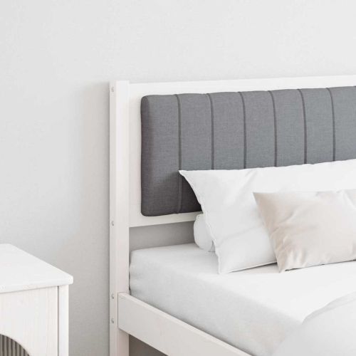 Тапицирана табла с таблото Бяло 180 cm Солидно борово дърво