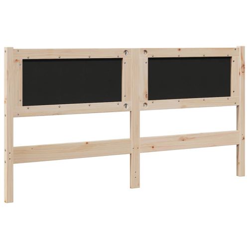 Тапицирана табла с таблото Кафяво 160 cm Солидно борово дърво