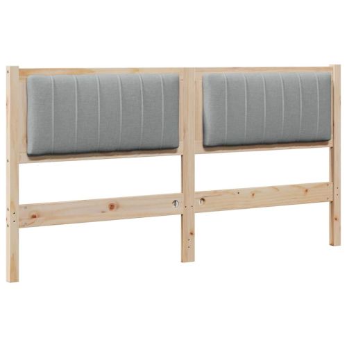 Тапицирана табла с таблото Кафяво 150 cm Солидно борово дърво