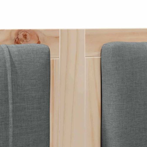 Тапицирана табла с таблото Кафяво 150 cm Солидно борово дърво