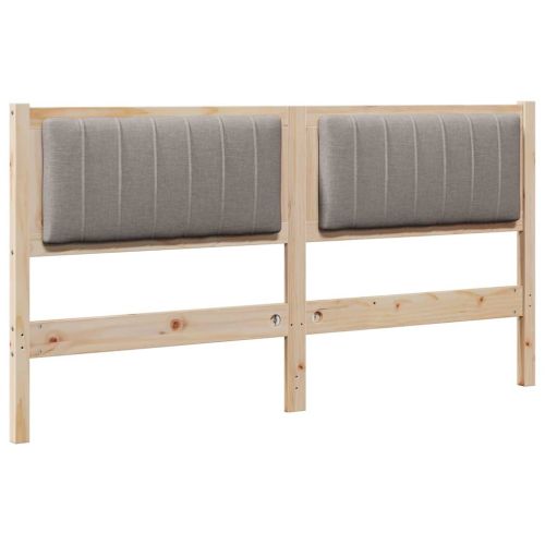 Тапицирана табла с таблото Кафяво 150 cm Солидно борово дърво