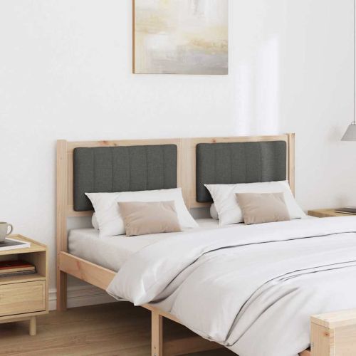 Тапицирана табла с таблото Кафяво 140 cm Солидно борово дърво