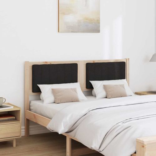 Тапицирана табла с таблото Кафяво 140 cm Солидно борово дърво