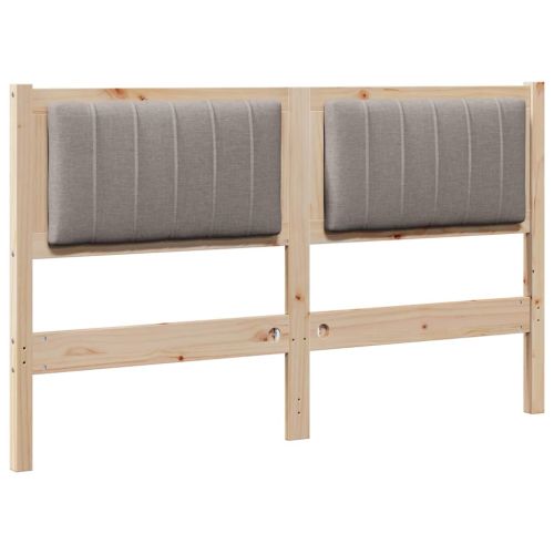 Тапицирана табла с таблото Кафяво 140 cm Солидно борово дърво