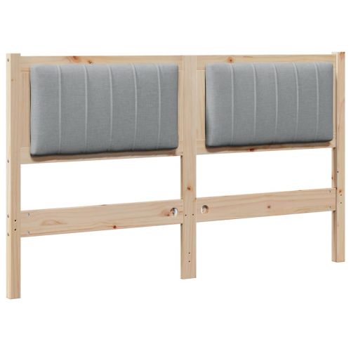 Тапицирана табла с таблото Кафяво 135 cm Солидно борово дърво