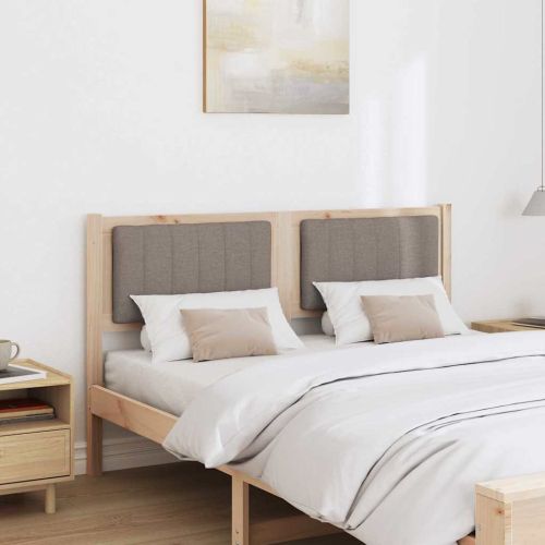 Тапицирана табла с таблото Кафяво 135 cm Солидно борово дърво