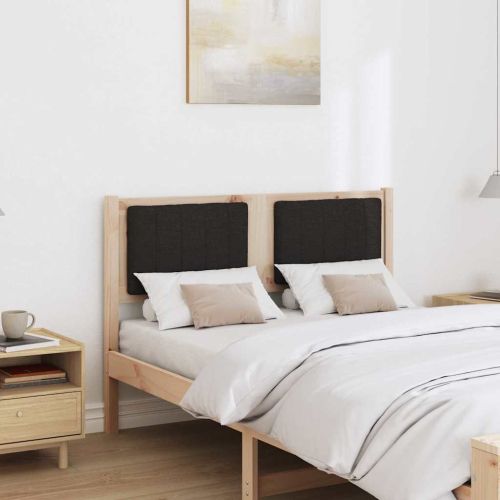 Тапицирана табла с таблото Кафяво 120 cm Солидно борово дърво