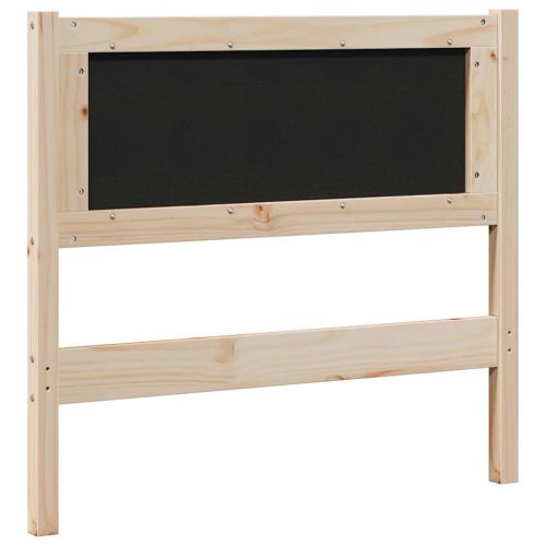 Тапицирана табла с таблото Кафяво 120 cm Солидно борово дърво