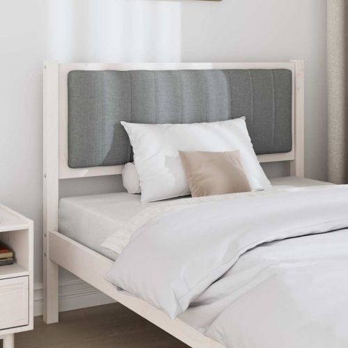 Тапицирана табла с таблото Бяло 100 cm Солидно борово дърво