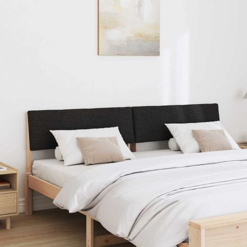 Тапицирана табла Черно 180 cm Солидно борово дърво