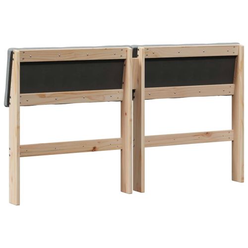 Тапицирана табла Светлосиво 150 cm Солидно борово дърво