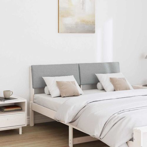 Тапицирана табла Светлосиво 150 cm Солидно борово дърво