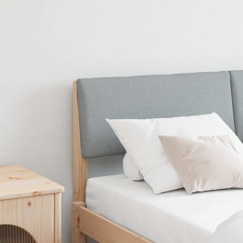 Тапицирана табла Светлосиво 140 cm Солидно борово дърво