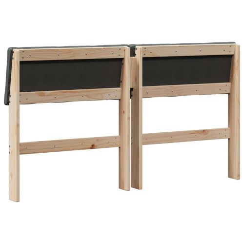 Тапицирана табла Тъмен сив 140 cm Солидно борово дърво