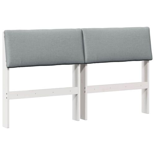 Тапицирана табла Светлосиво 140 cm Солидно борово дърво