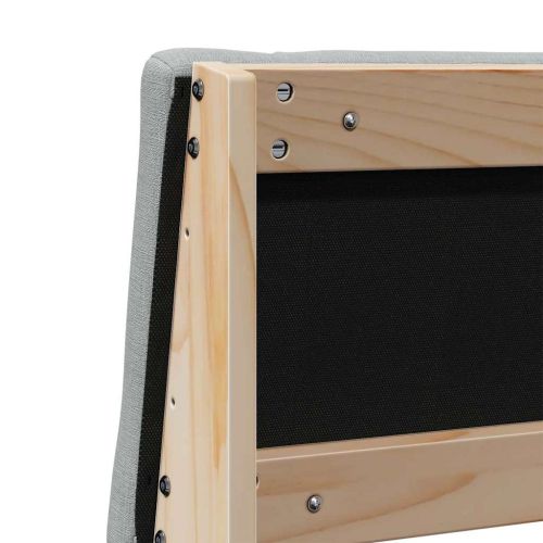 Тапицирана табла Светлосиво 135 cm Солидно борово дърво