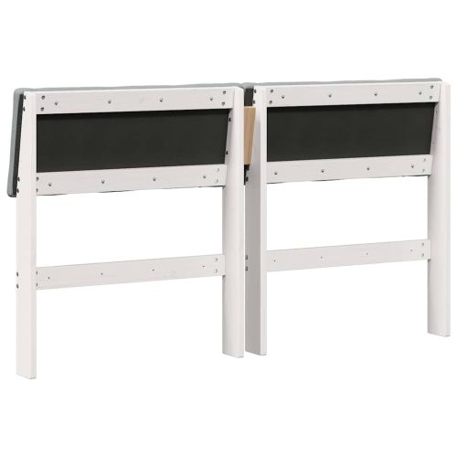 Тапицирана табла Светлосиво 135 cm Солидно борово дърво