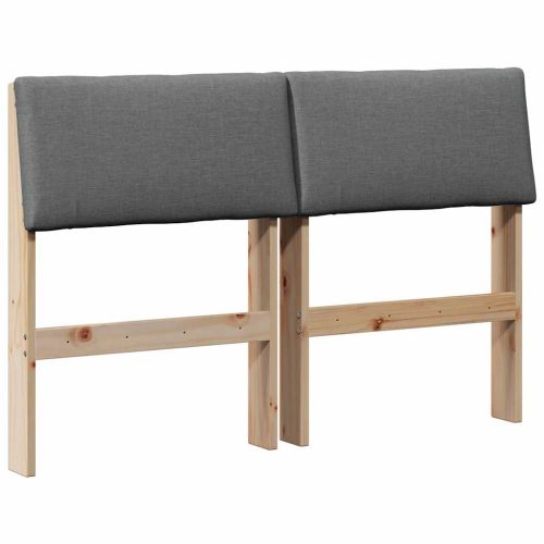 Тапицирана табла Тъмен сив 120 cm Солидно борово дърво