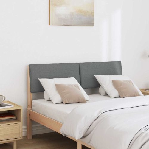 Тапицирана табла Тъмен сив 120 cm Солидно борово дърво