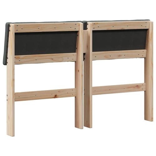 Тапицирана табла Тъмен сив 120 cm Солидно борово дърво