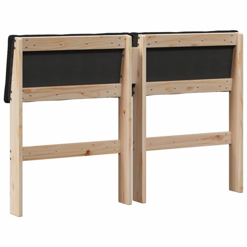 Тапицирана табла Черно 120 cm Солидно борово дърво