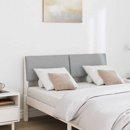 Тапицирана табла Светлосиво 120 cm Солидно борово дърво