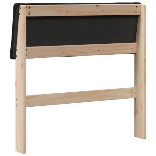 Тапицирана табла Черно 75 cm Солидно борово дърво