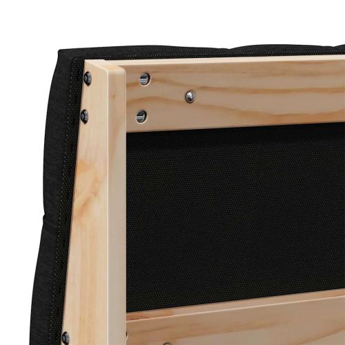 Тапицирана табла Черно 180 cm Солидно борово дърво