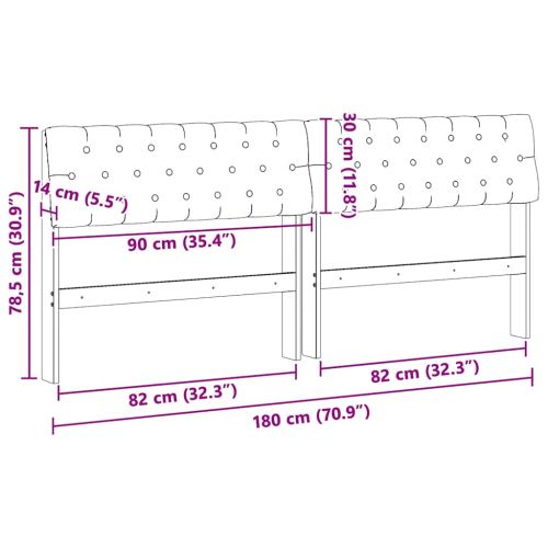 Тапицирана табла Таупе 180 cm Солидно борово дърво