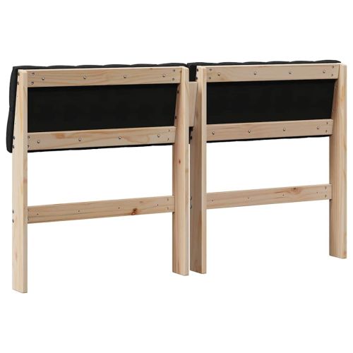 Тапицирана табла Черно 160 cm Солидно борово дърво