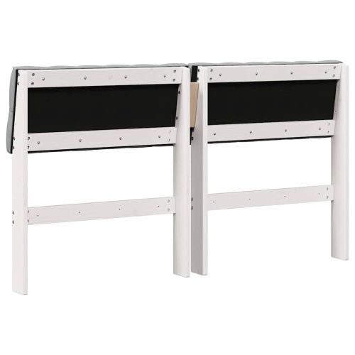 Тапицирана табла Светлосиво 140 cm Солидно борово дърво