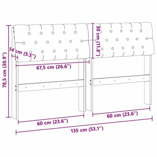 Тапицирана табла Тъмен сив 135 cm Солидно борово дърво