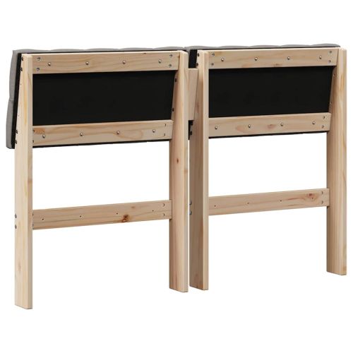 Тапицирана табла Таупе 120 cm Солидно борово дърво