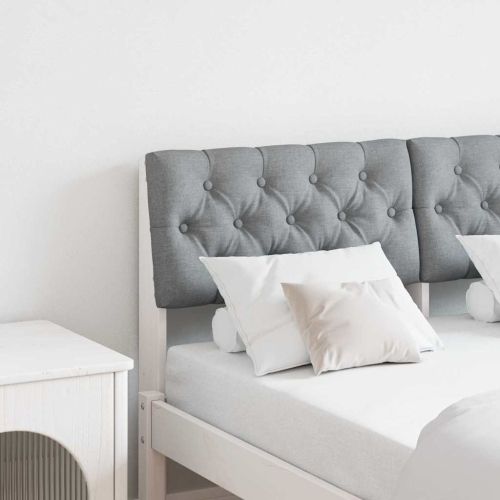 Тапицирана табла Светлосиво 120 cm Солидно борово дърво