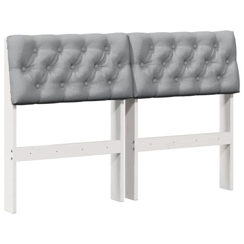 Тапицирана табла Светлосиво 120 cm Солидно борово дърво