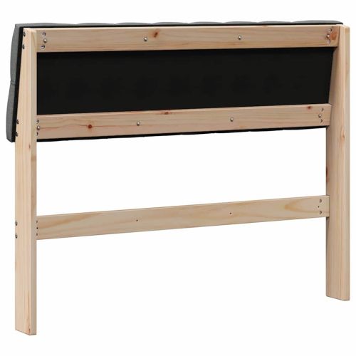 Тапицирана табла Тъмен сив 100 cm Солидно борово дърво