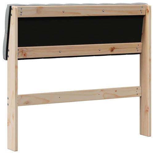 Тапицирана табла Светлосиво 90 cm Солидно борово дърво