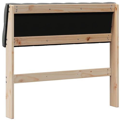 Тапицирана табла Тъмен сив 90 cm Солидно борово дърво