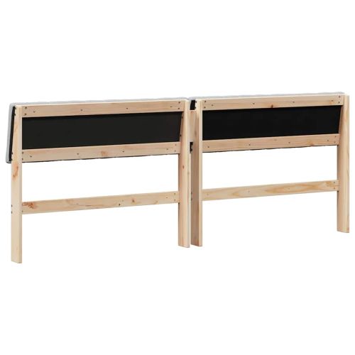 Тапицирана табла Светлосиво 200 cm Солидно борово дърво