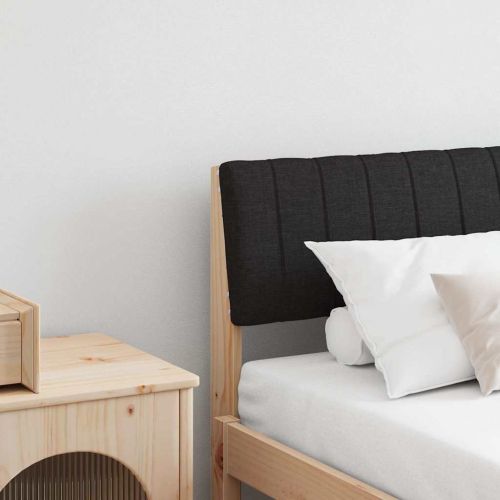 Тапицирана табла Черно 180 cm Солидно борово дърво