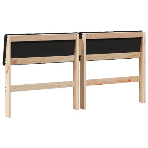 Тапицирана табла Черно 160 cm Солидно борово дърво