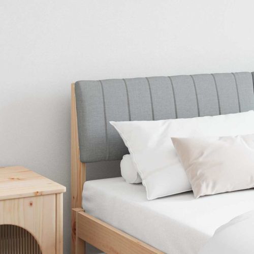 Тапицирана табла Светлосиво 150 cm Солидно борово дърво